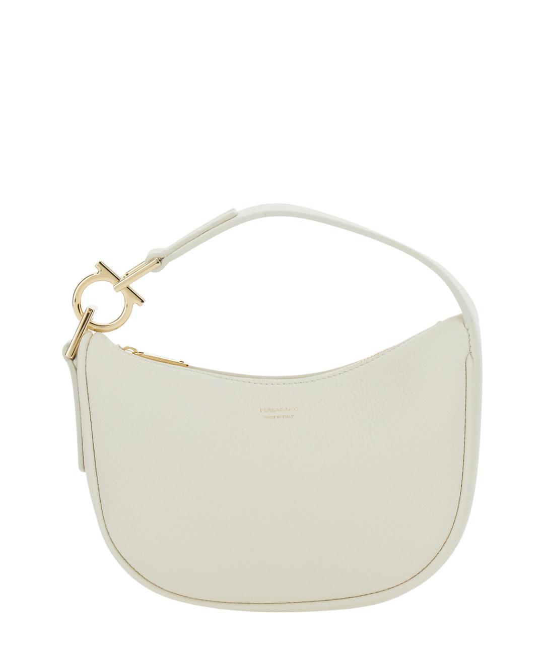 FERRAGAMO Белая кожаная сумка через плечо, фото 1