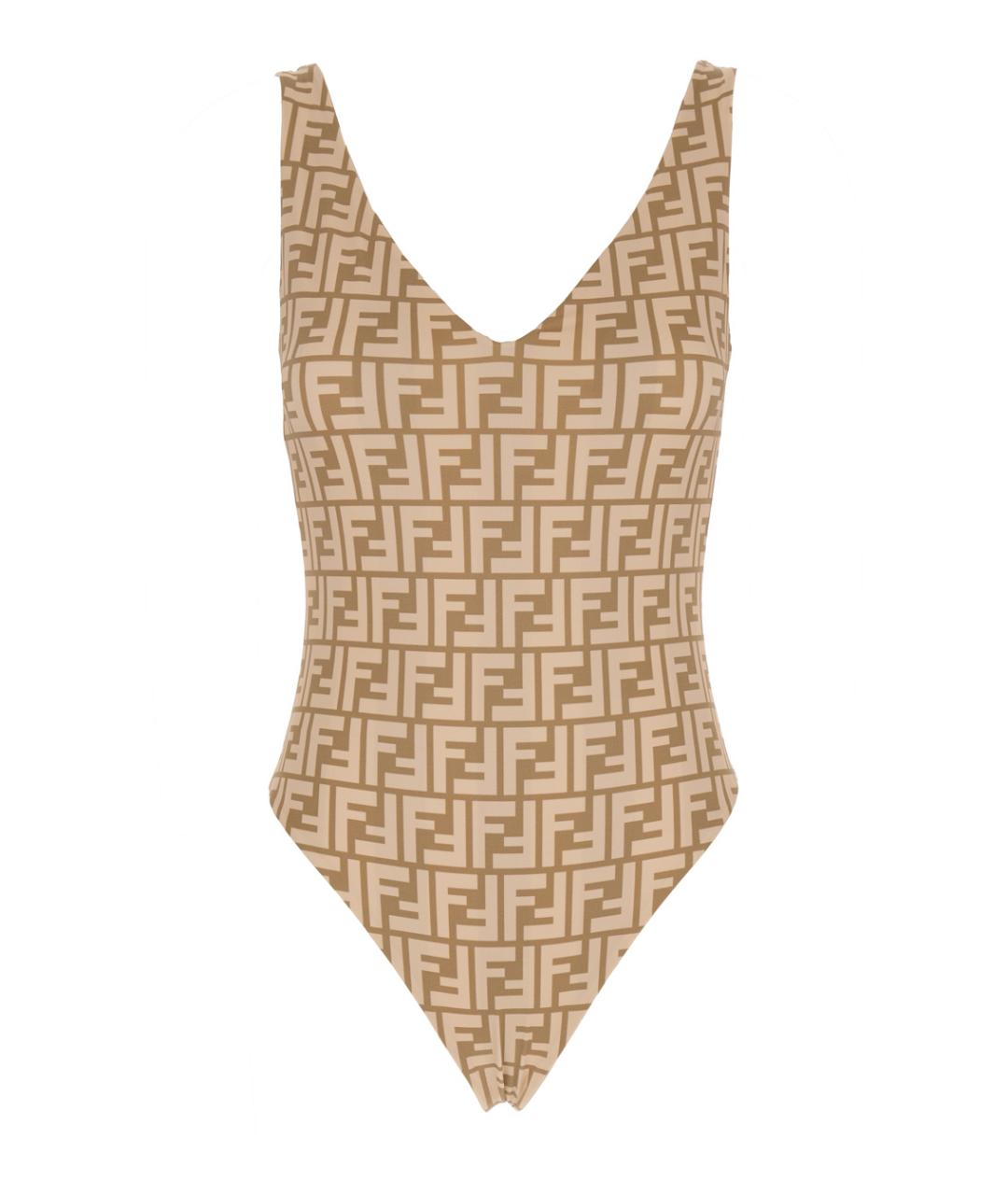 FENDI Бежевый полиамидовый купальник, фото 4