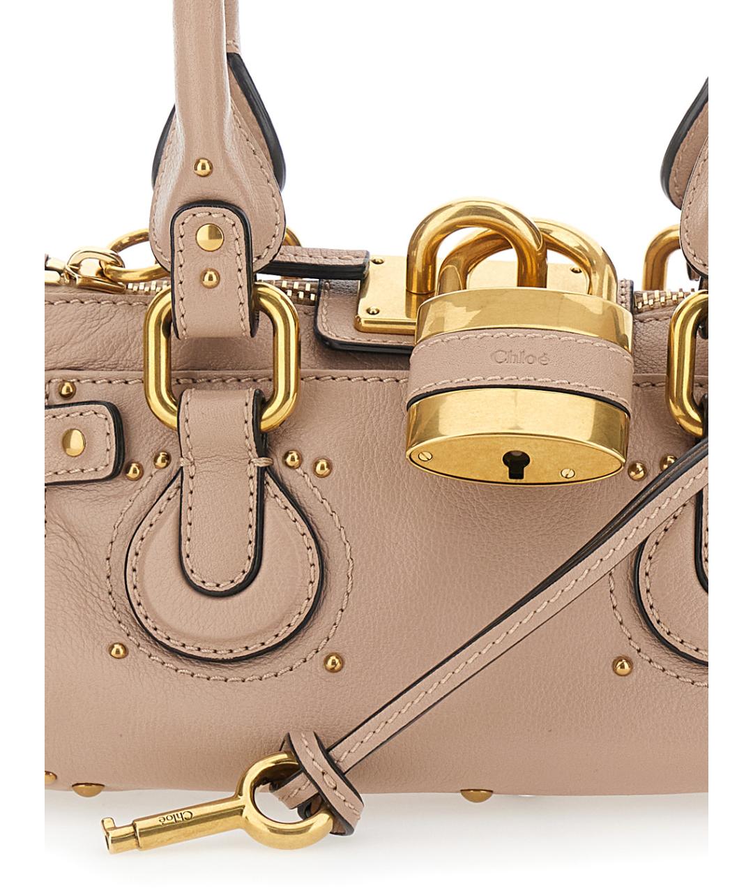 CHLOE Розовая кожаная сумка с короткими ручками, фото 3