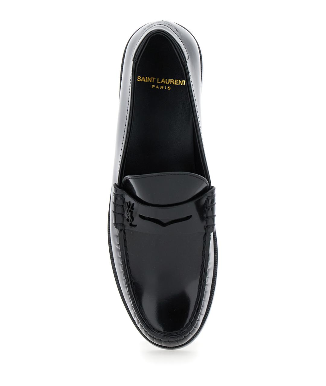 SAINT LAURENT Черные кожаные лоферы, фото 4