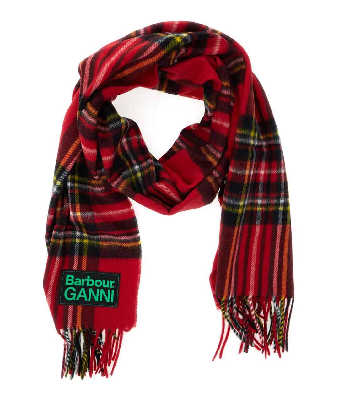 BARBOUR Красный шерстяной шарф, фото 2