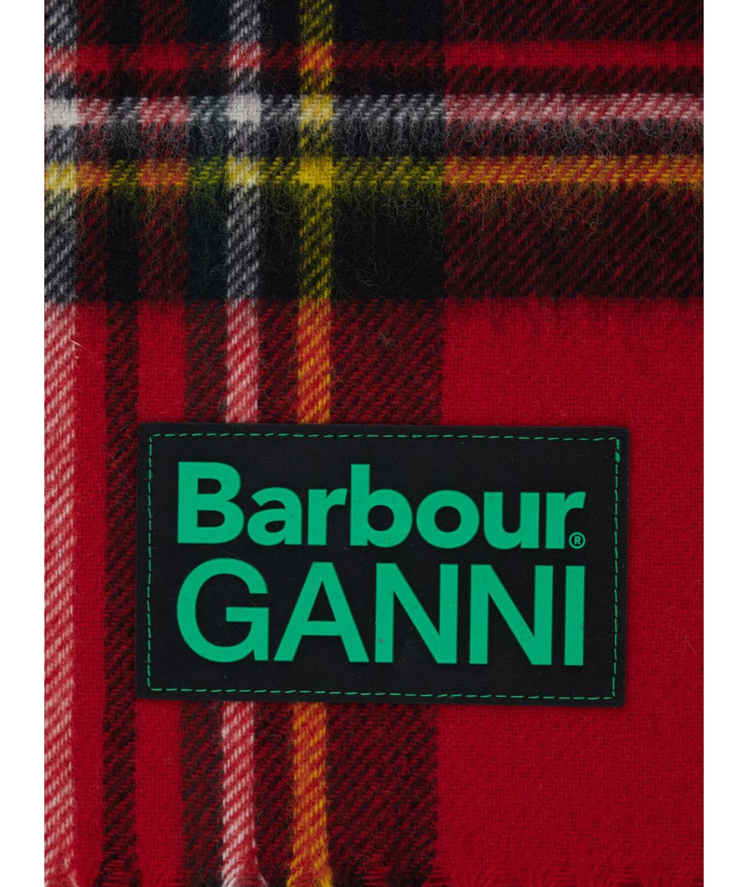 BARBOUR Красный шерстяной шарф, фото 3