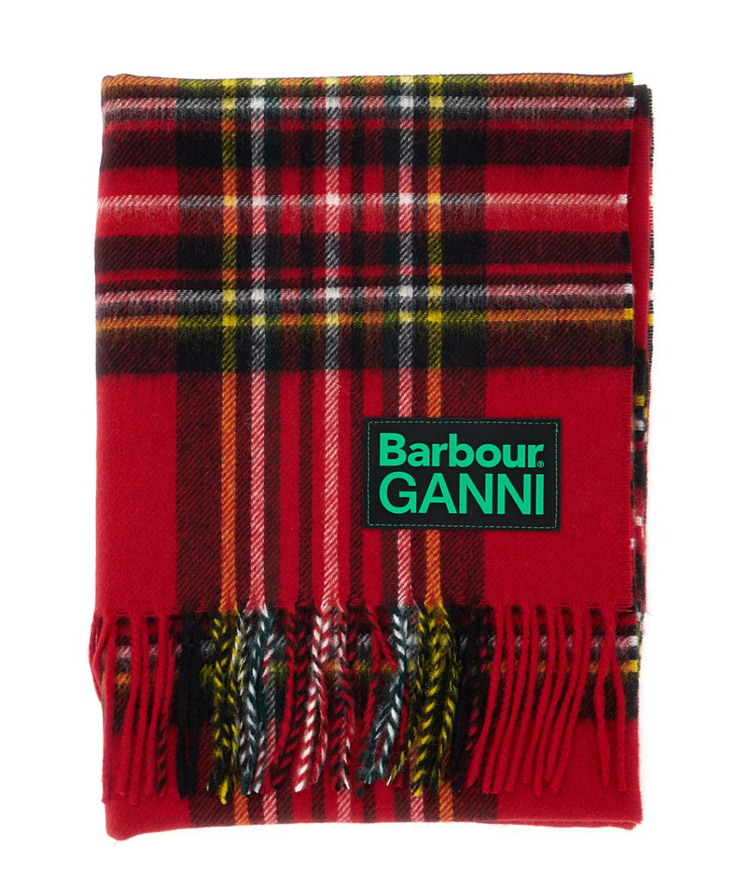 BARBOUR Красный шерстяной шарф, фото 1