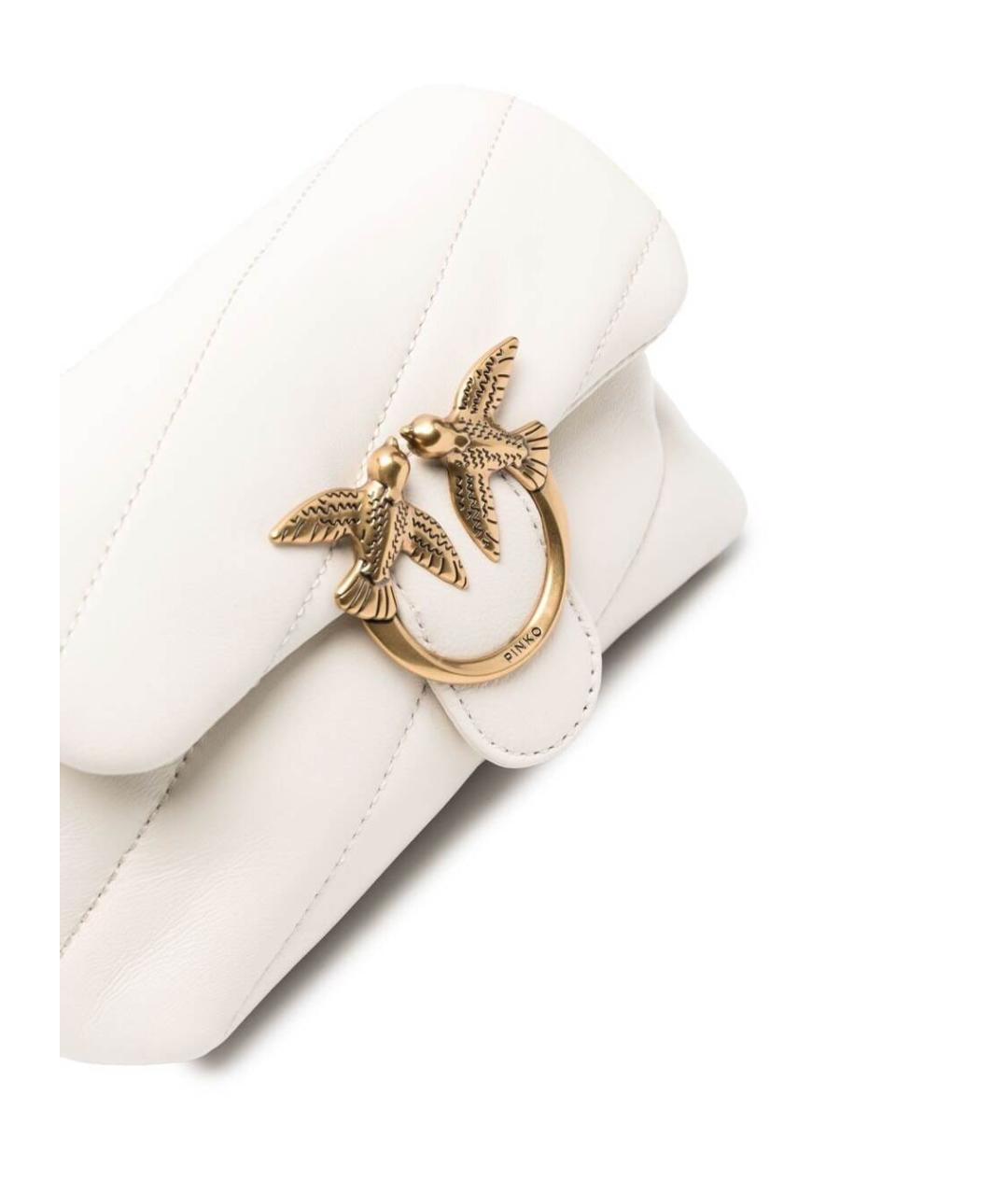 PINKO Белая кожаная сумка через плечо, фото 4