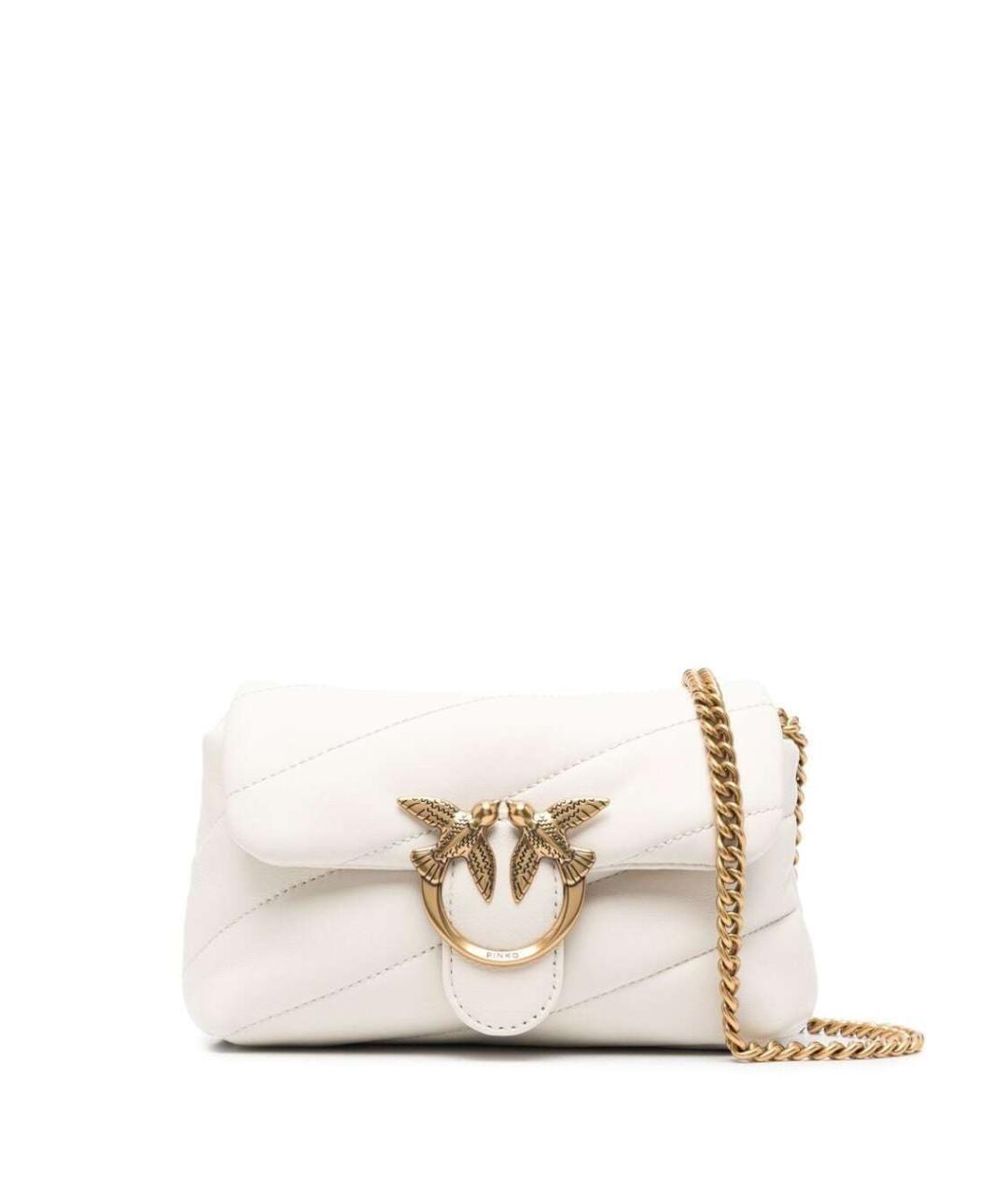 PINKO Белая кожаная сумка через плечо, фото 1
