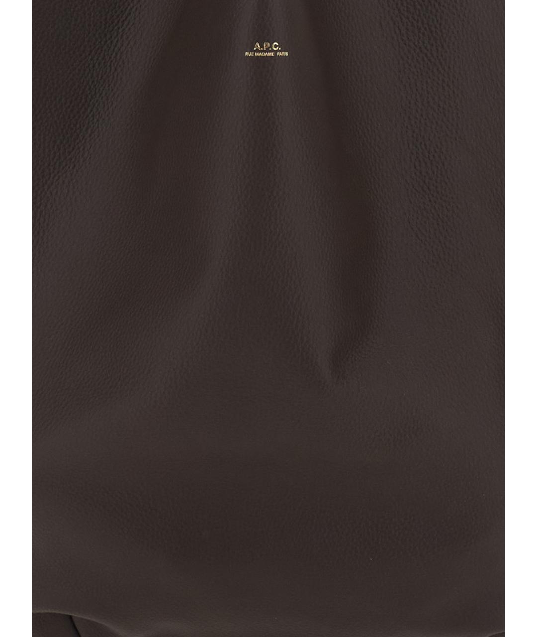 A.P.C. Коричневая кожаная сумка через плечо, фото 3