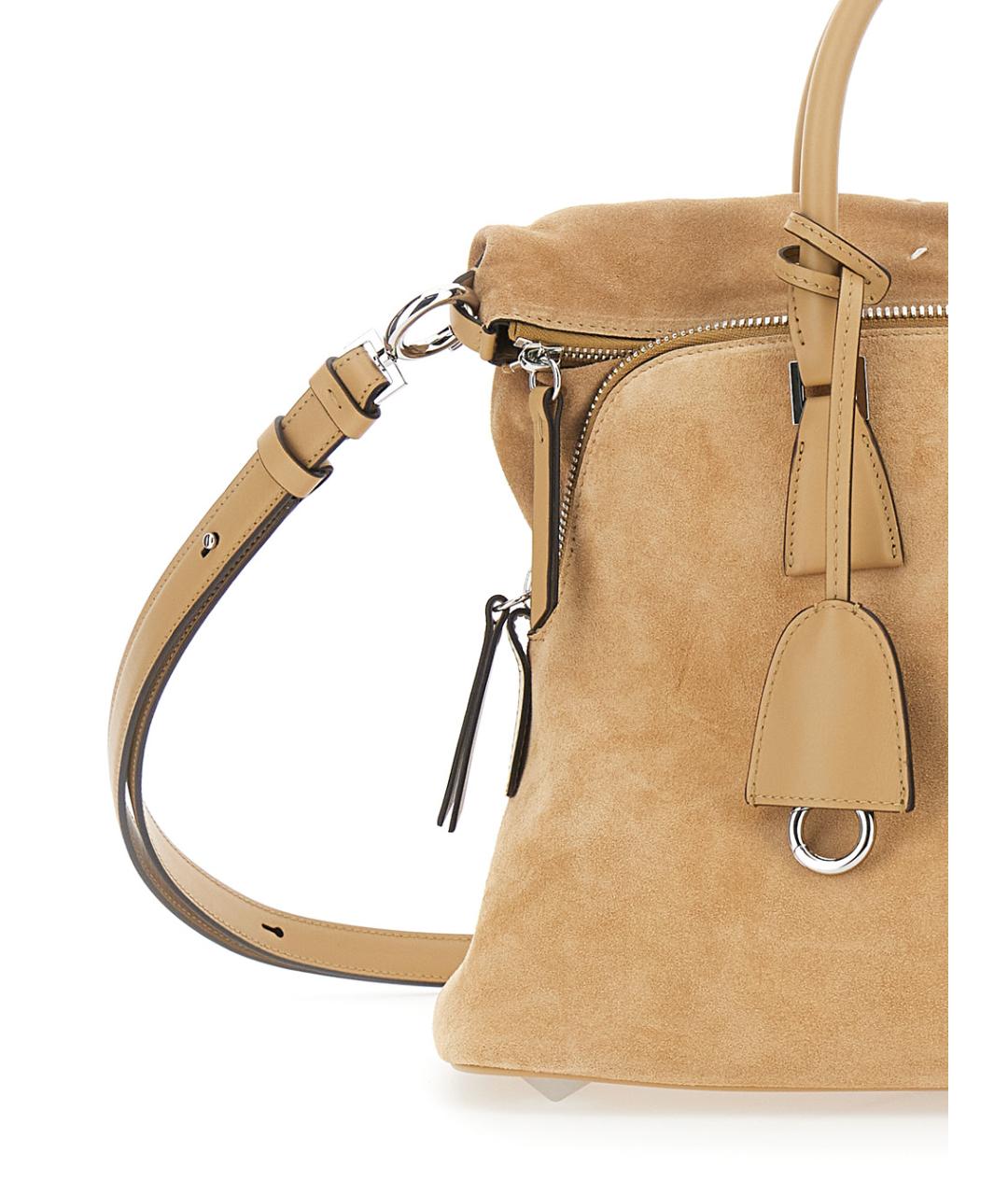 MAISON MARGIELA Бежевая кожаная сумка через плечо, фото 3