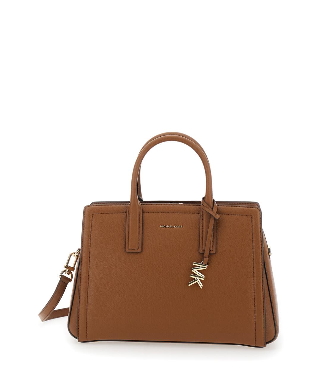 MICHAEL MICHAEL KORS Коричневая кожаная сумка с короткими ручками, фото 1