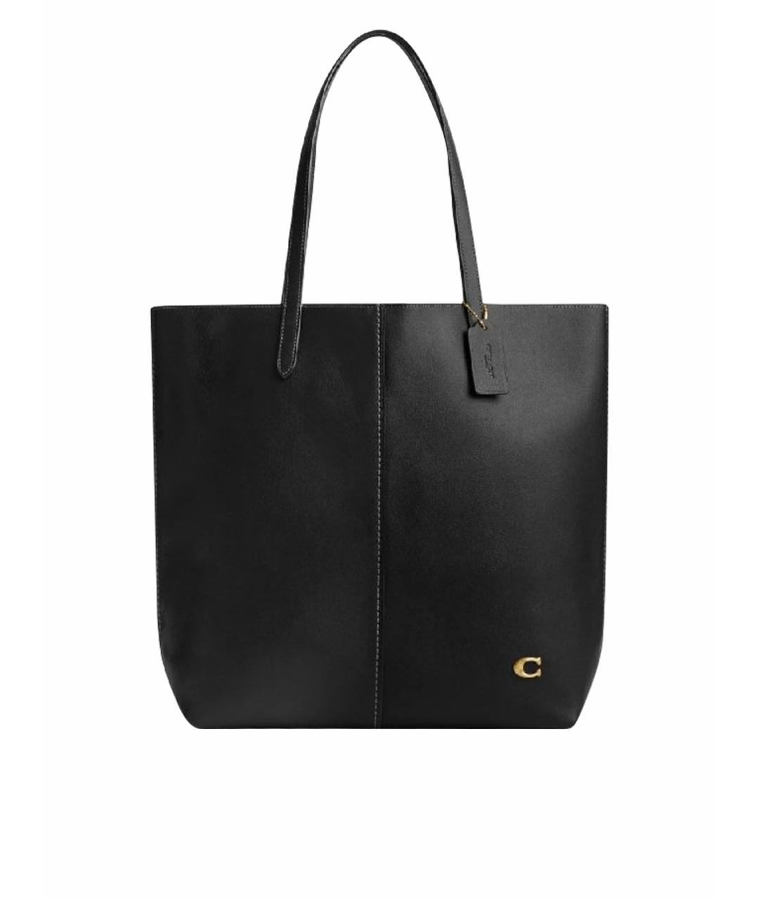 COACH Черная кожаная сумка тоут, фото 1