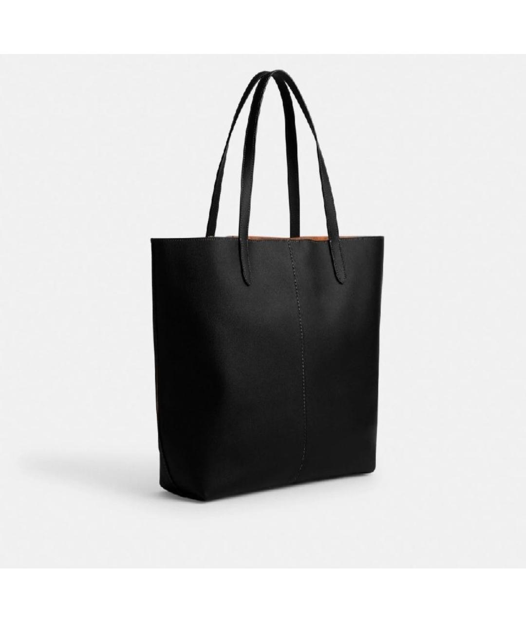 COACH Черная кожаная сумка тоут, фото 2