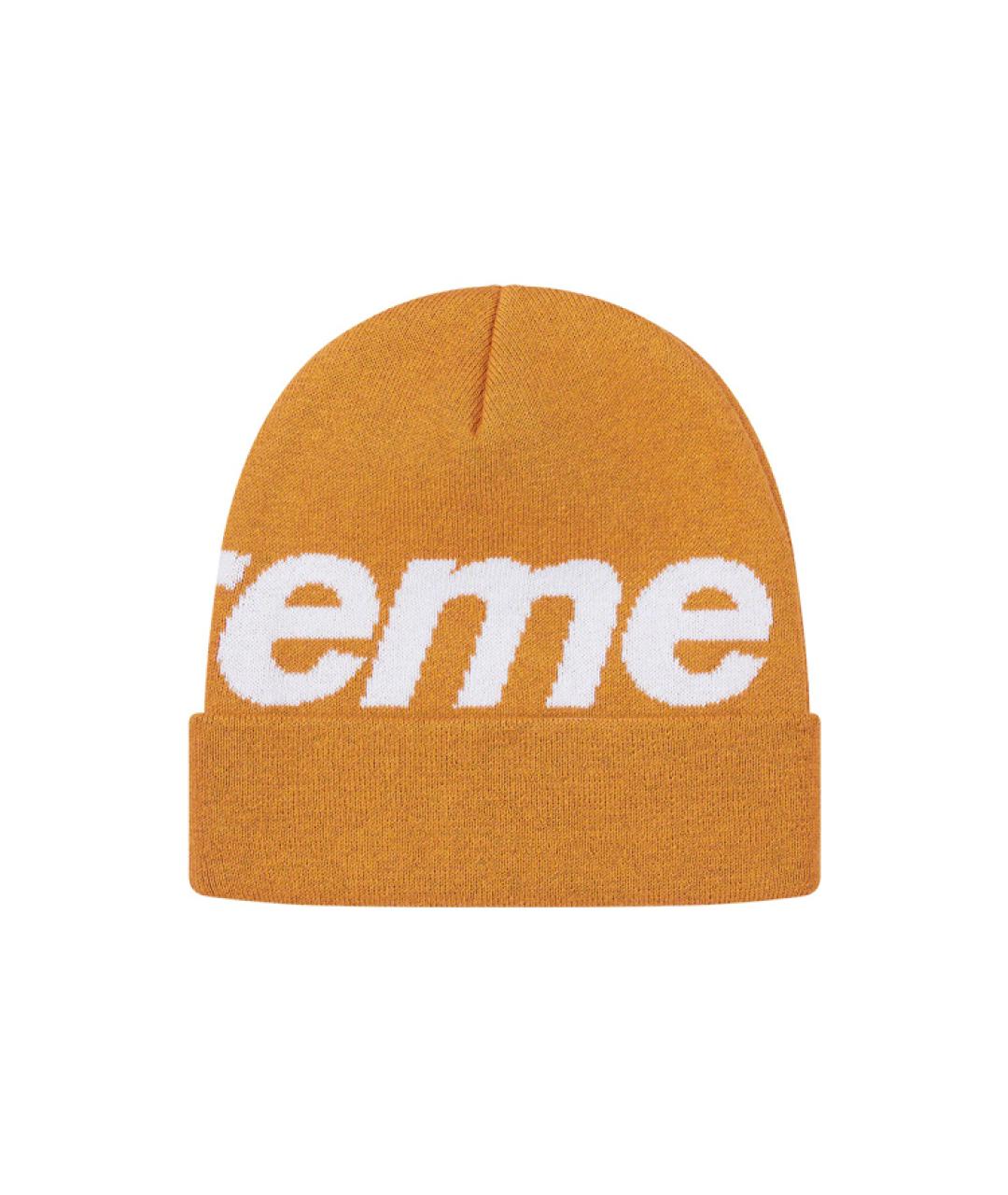 SUPREME Оранжевая шапка, фото 2