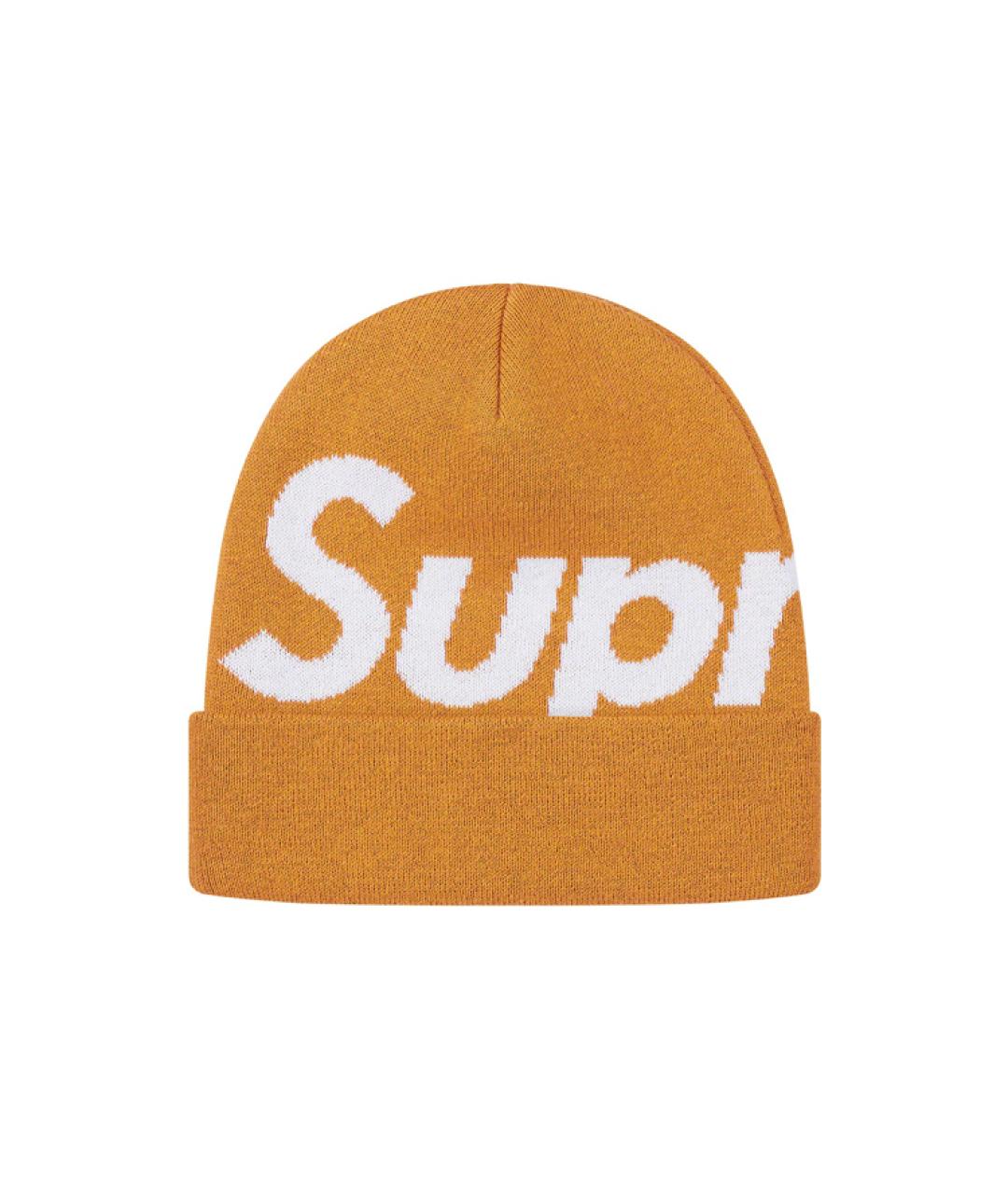 SUPREME Оранжевая шапка, фото 1