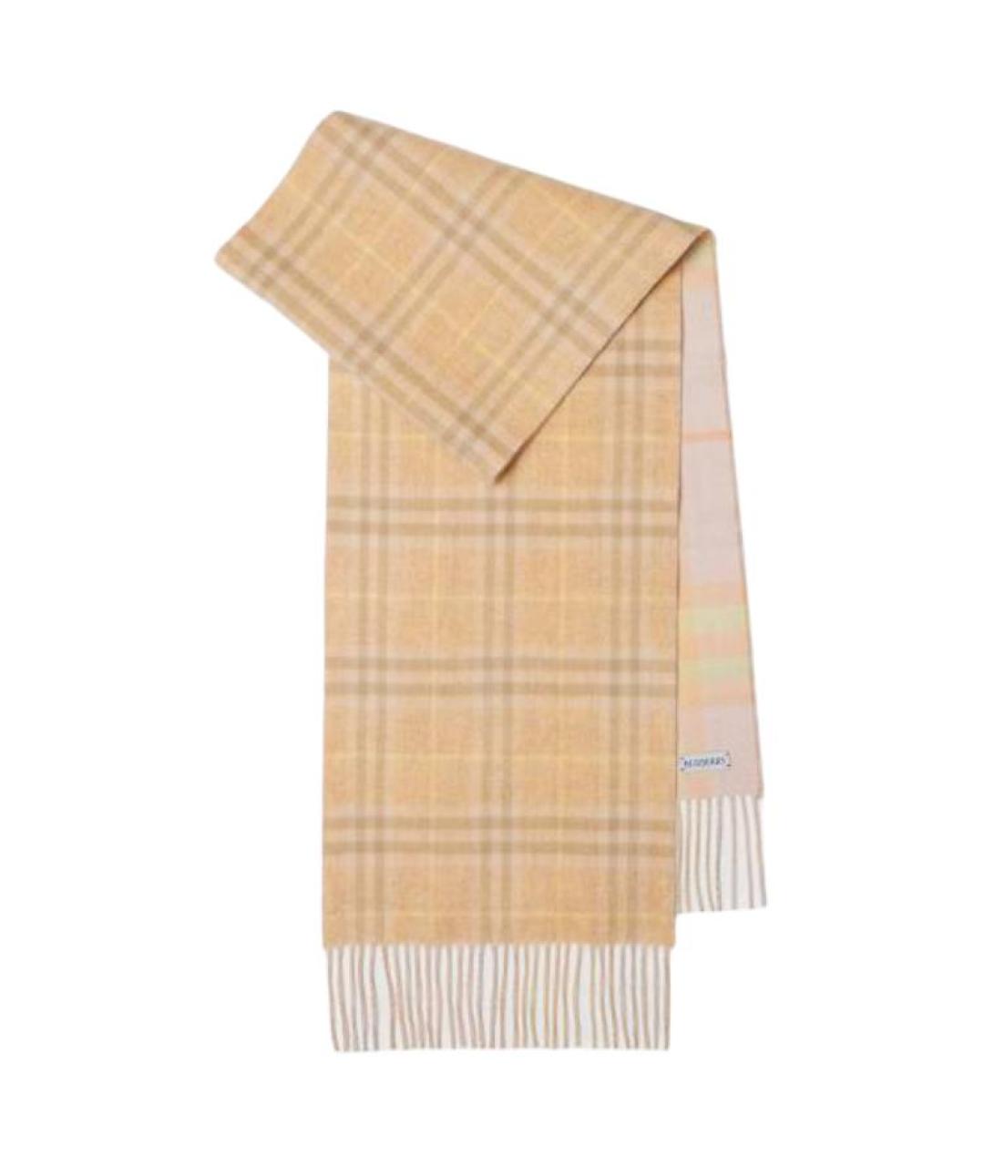 BURBERRY Бежевый кашемировый шарф, фото 1