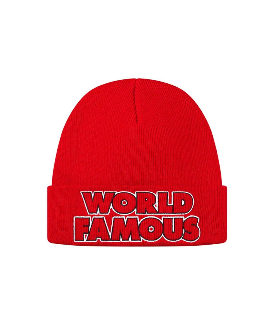 SUPREME Красная синтетическая шапка, фото 2