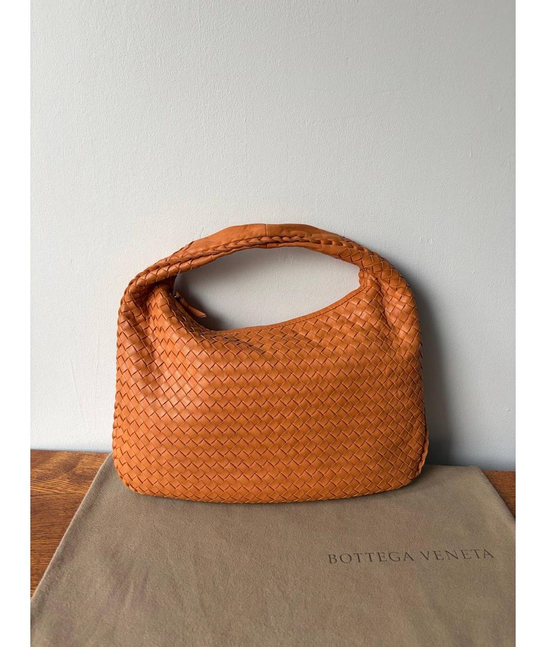 BOTTEGA VENETA Оранжевая кожаная сумка через плечо, фото 3