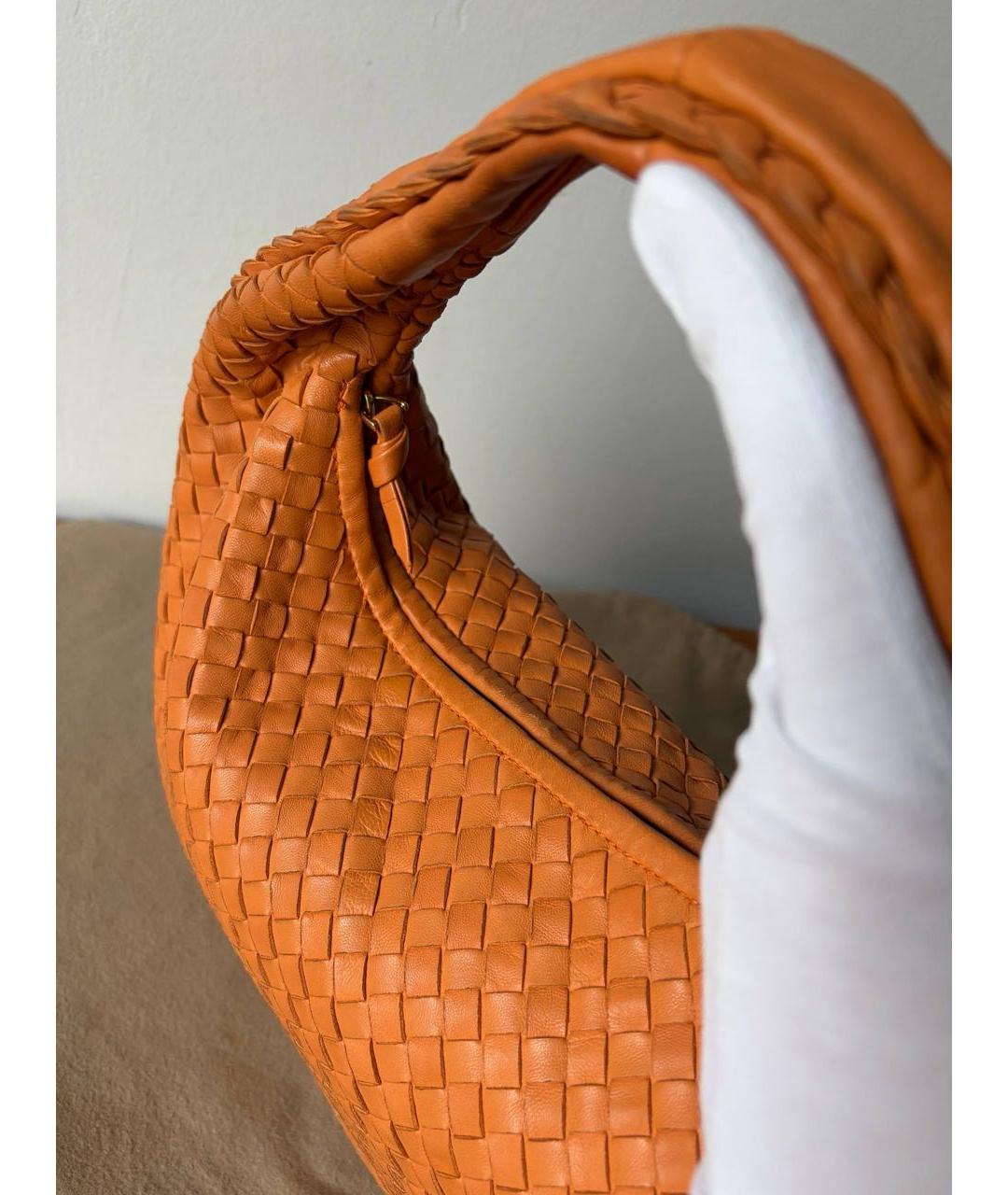 BOTTEGA VENETA Оранжевая кожаная сумка через плечо, фото 7