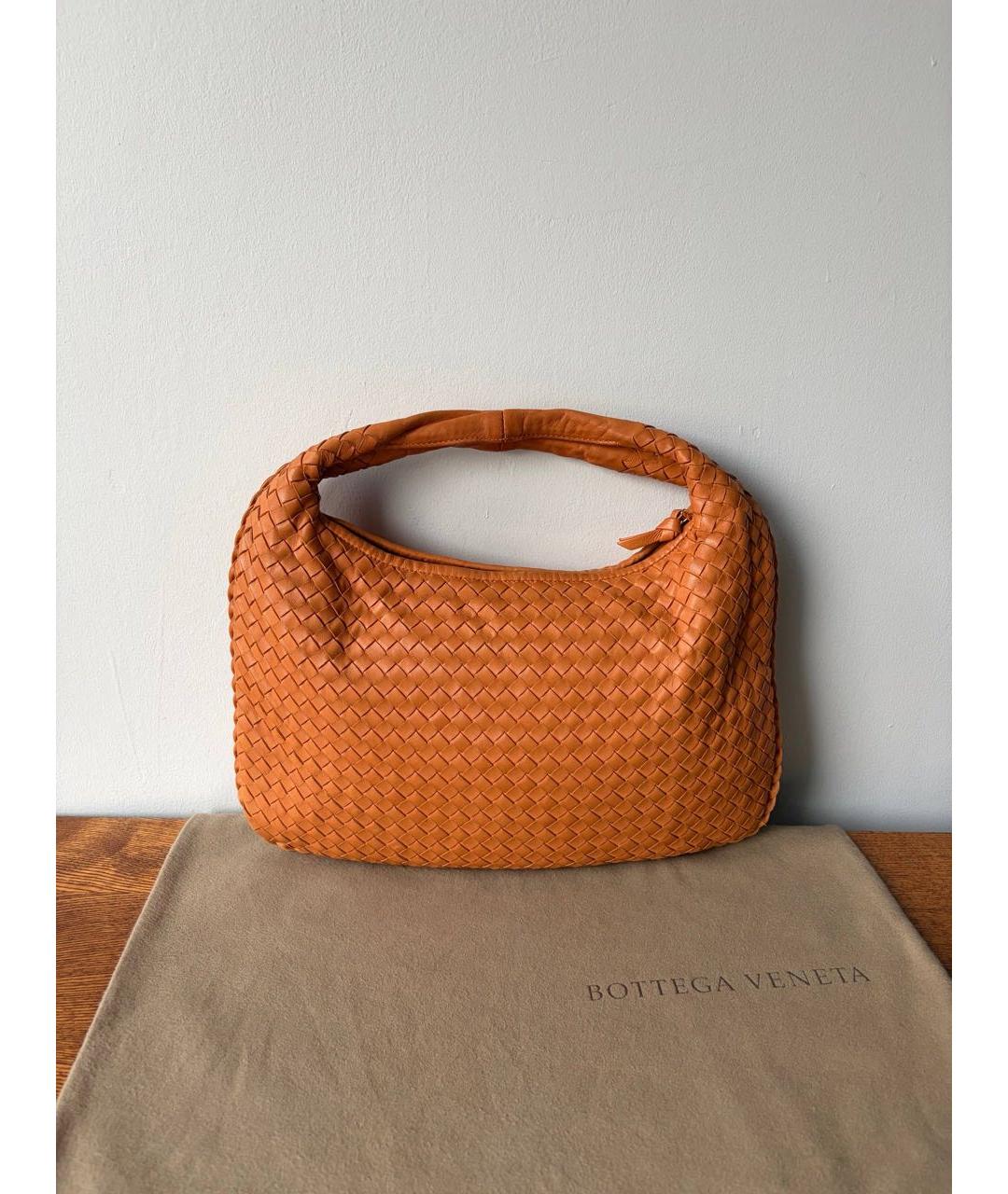 BOTTEGA VENETA Оранжевая кожаная сумка через плечо, фото 2