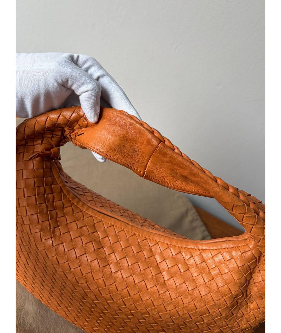 BOTTEGA VENETA Оранжевая кожаная сумка через плечо, фото 6
