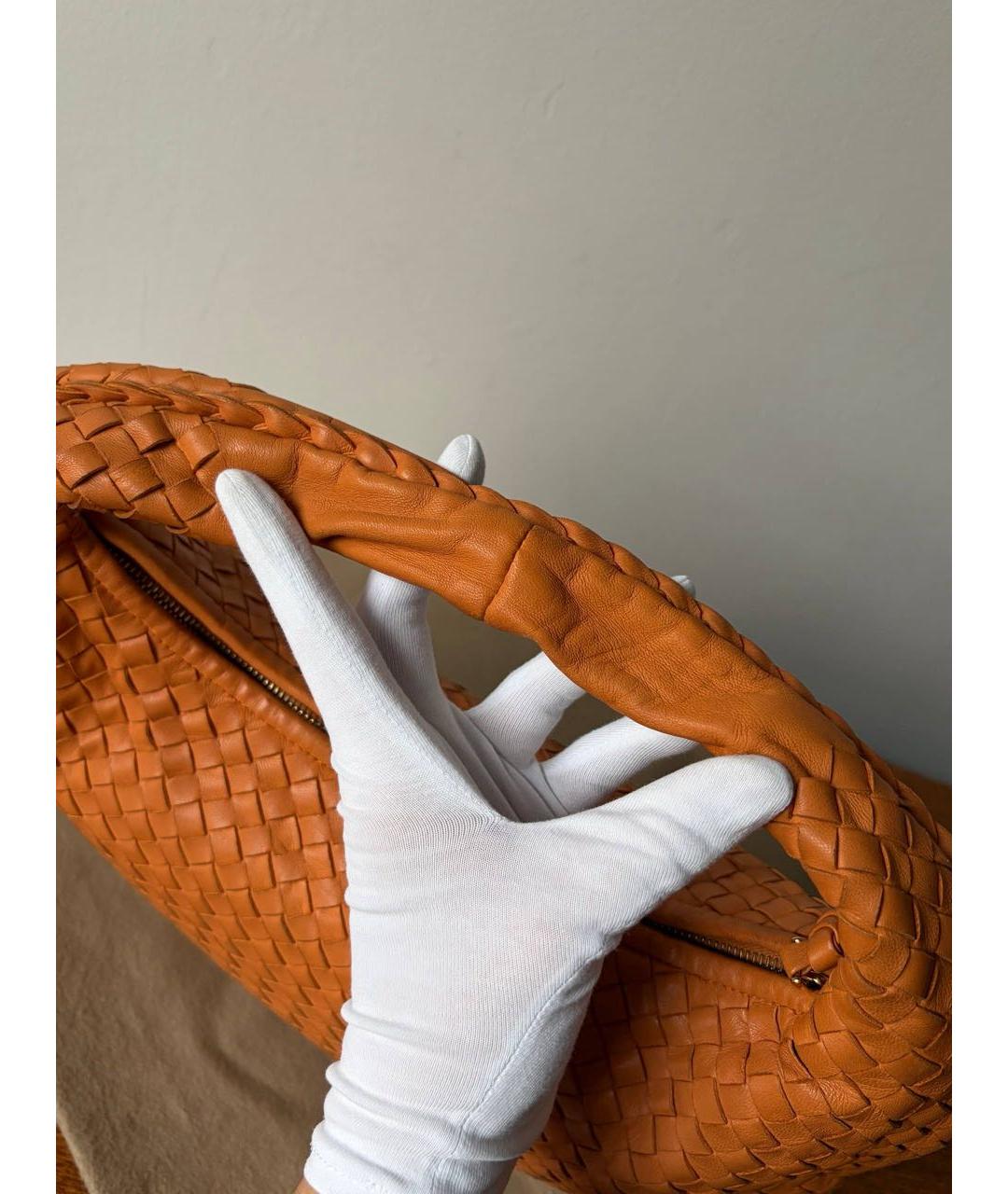 BOTTEGA VENETA Оранжевая кожаная сумка через плечо, фото 5