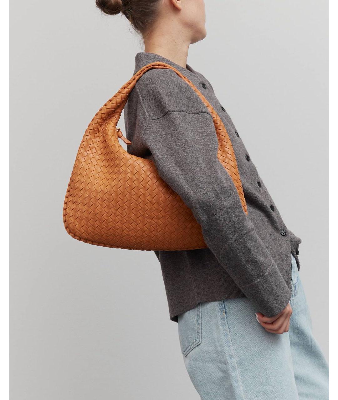 BOTTEGA VENETA Оранжевая кожаная сумка через плечо, фото 4