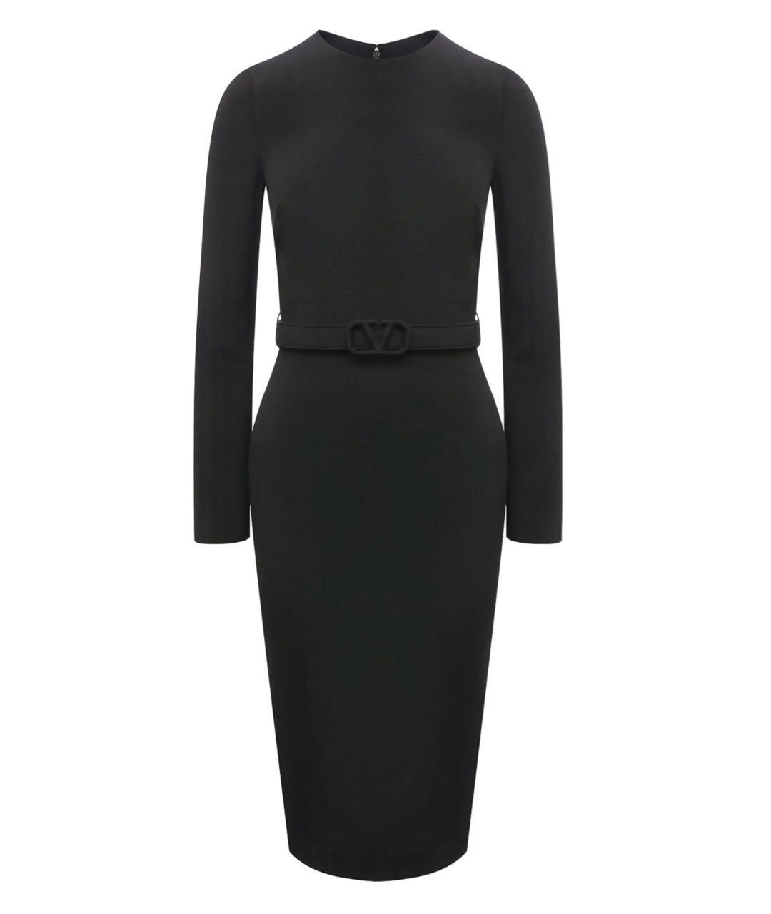 VALENTINO Черное вискозное повседневное платье, фото 1