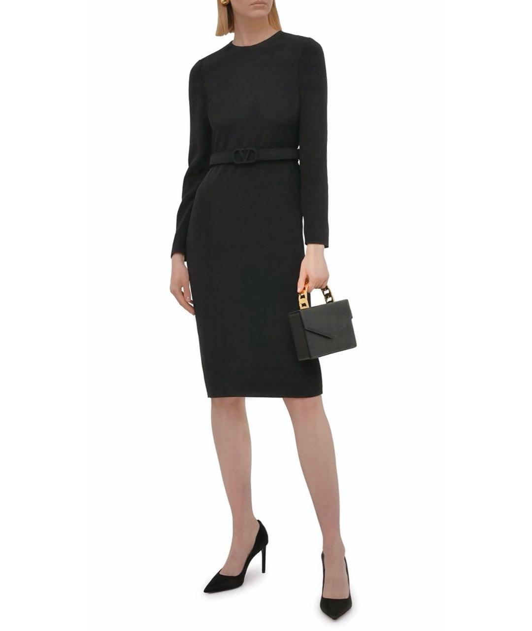 VALENTINO Черное вискозное повседневное платье, фото 3