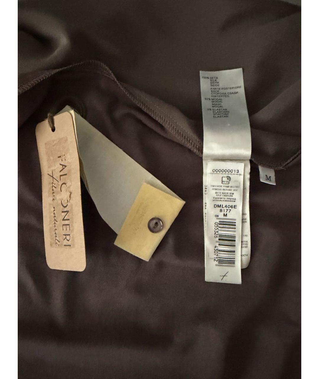 FALCONERI Коричневая шелковая рубашка, фото 6