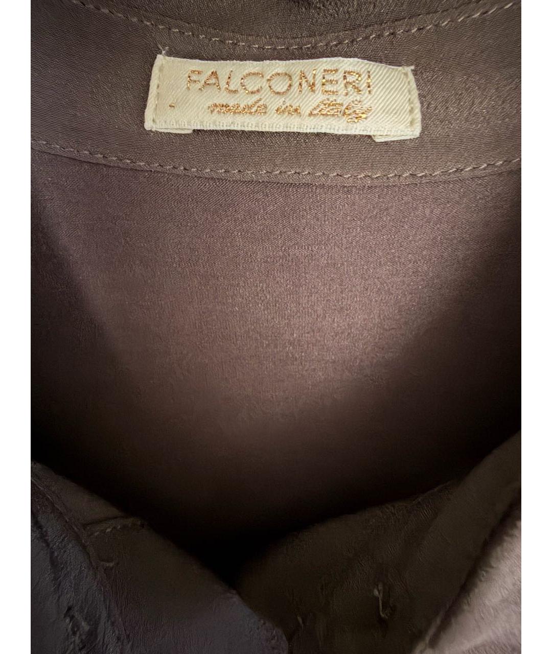 FALCONERI Коричневая шелковая рубашка, фото 4