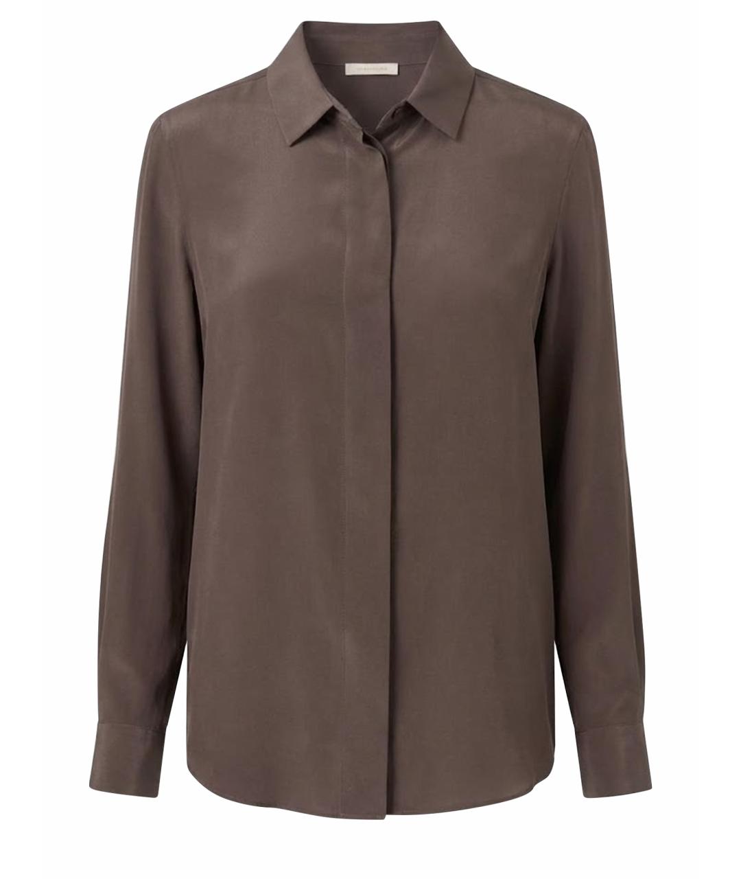 FALCONERI Коричневая шелковая рубашка, фото 1