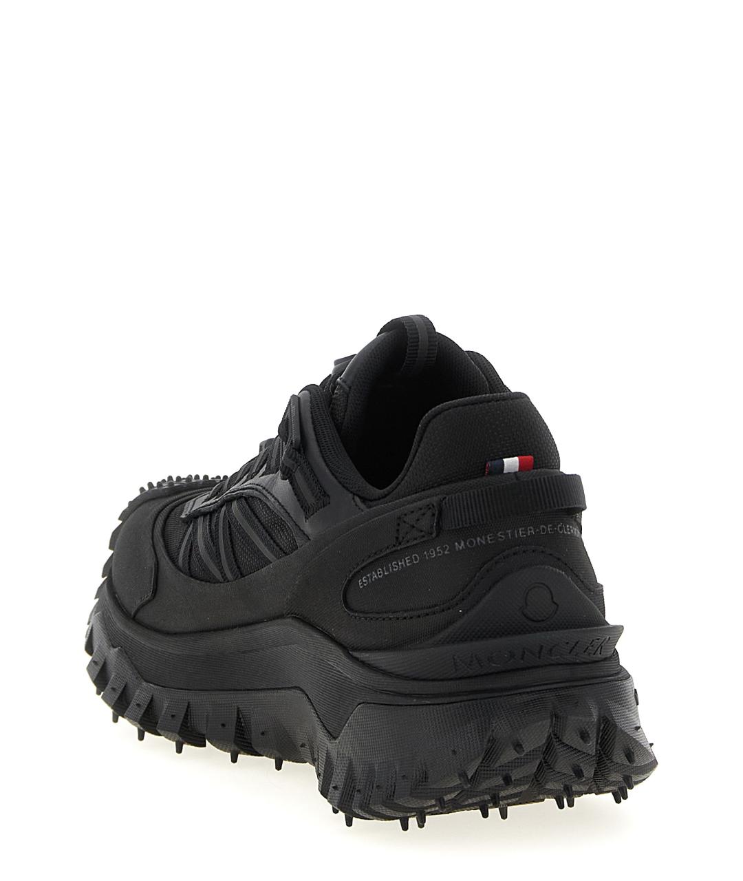 MONCLER Черные синтетические низкие кроссовки / кеды, фото 3