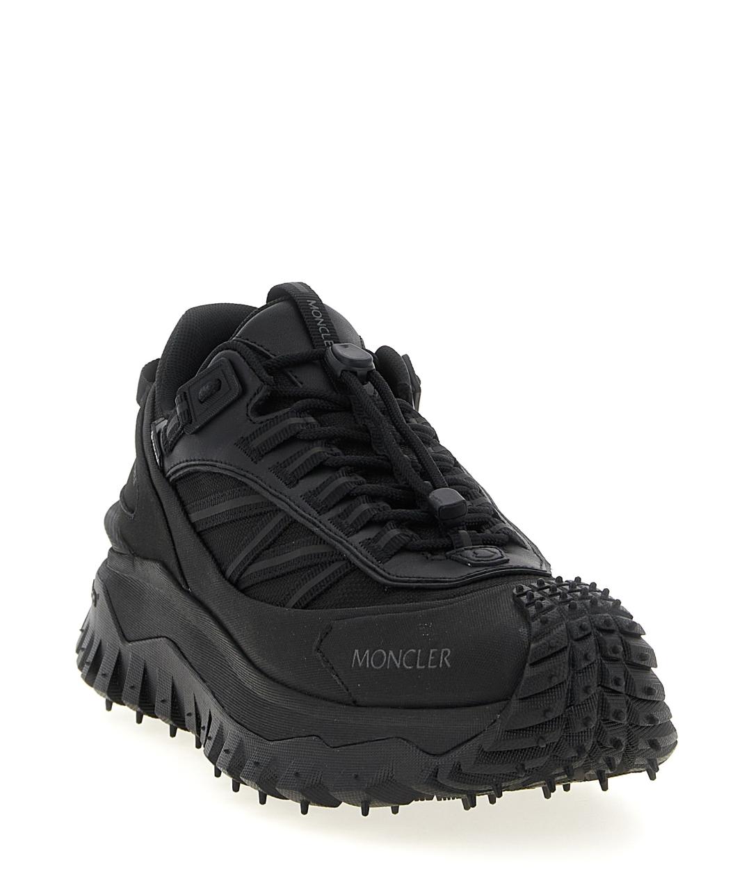 MONCLER Черные синтетические низкие кроссовки / кеды, фото 2