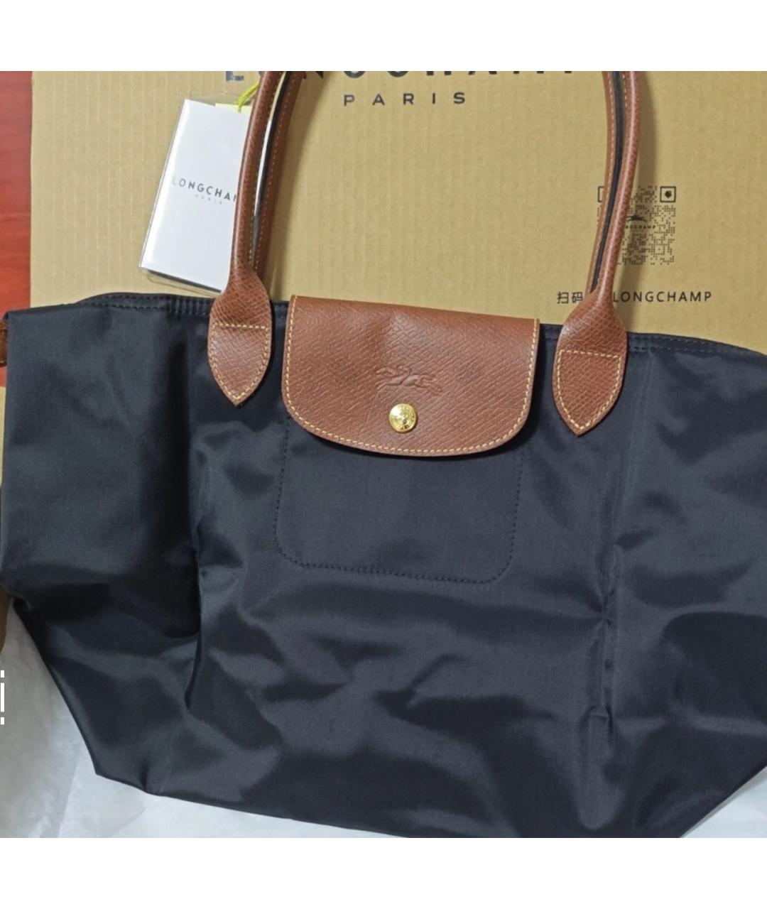 LONGCHAMP Черная тканевая сумка тоут, фото 7