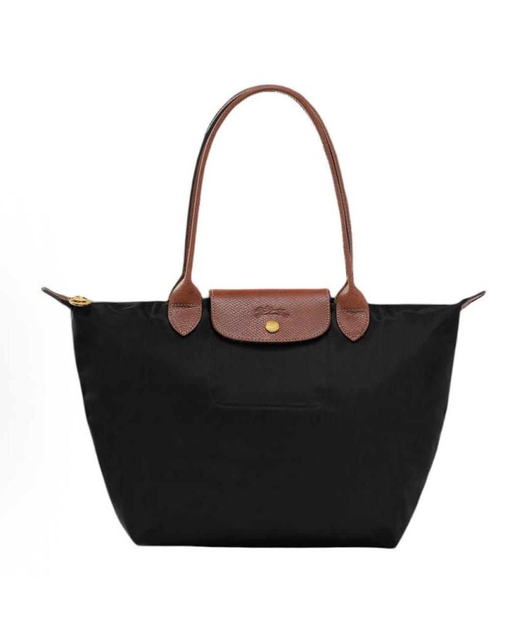 LONGCHAMP Черная тканевая сумка тоут, фото 1