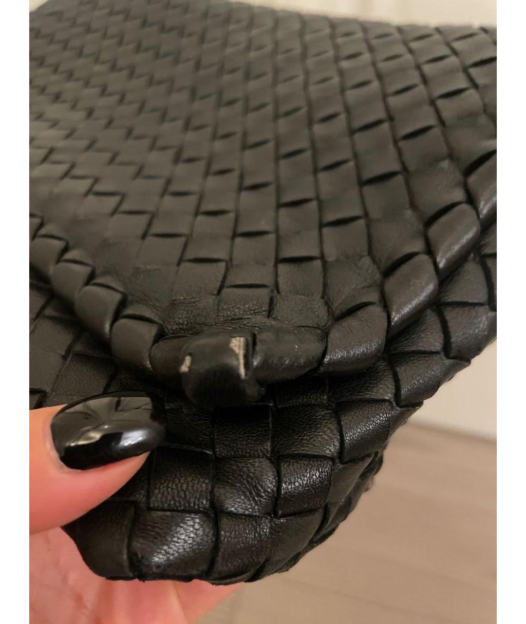 BOTTEGA VENETA Черная кожаная сумка через плечо, фото 6