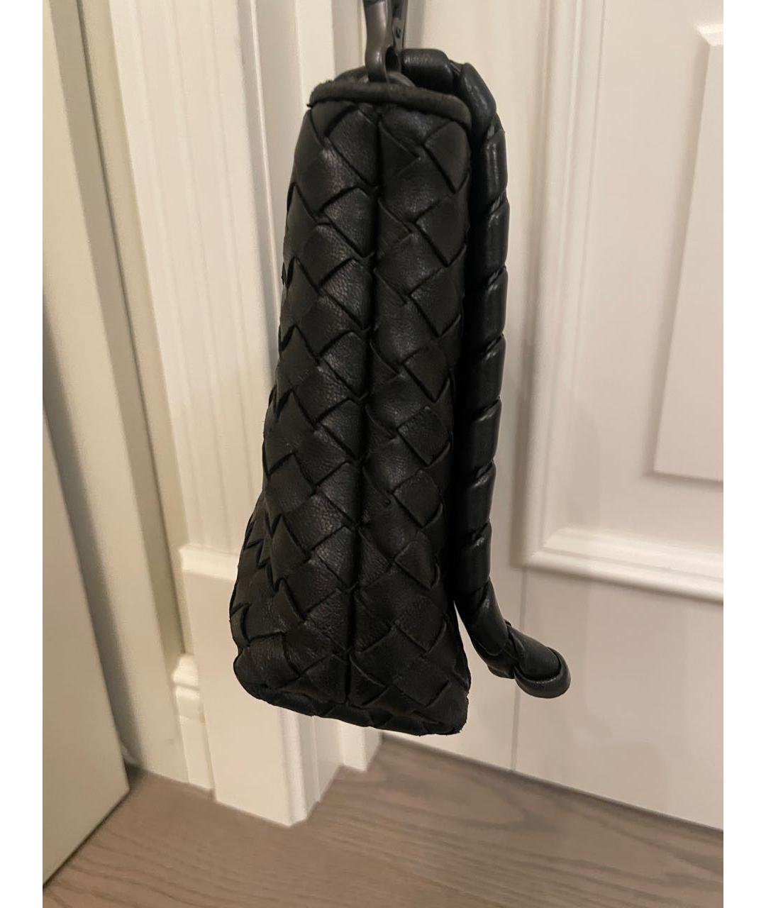 BOTTEGA VENETA Черная кожаная сумка через плечо, фото 2