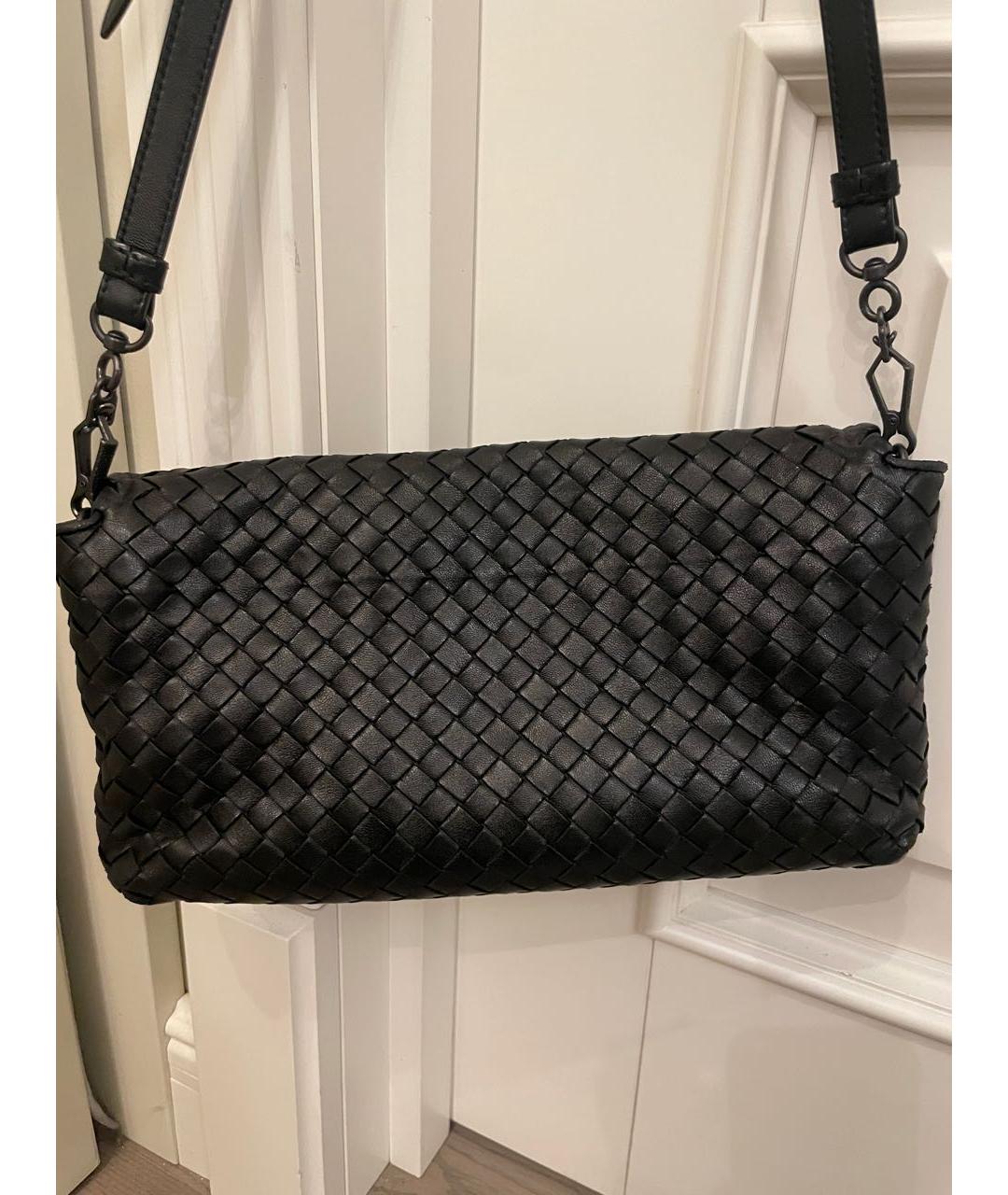 BOTTEGA VENETA Черная кожаная сумка через плечо, фото 3