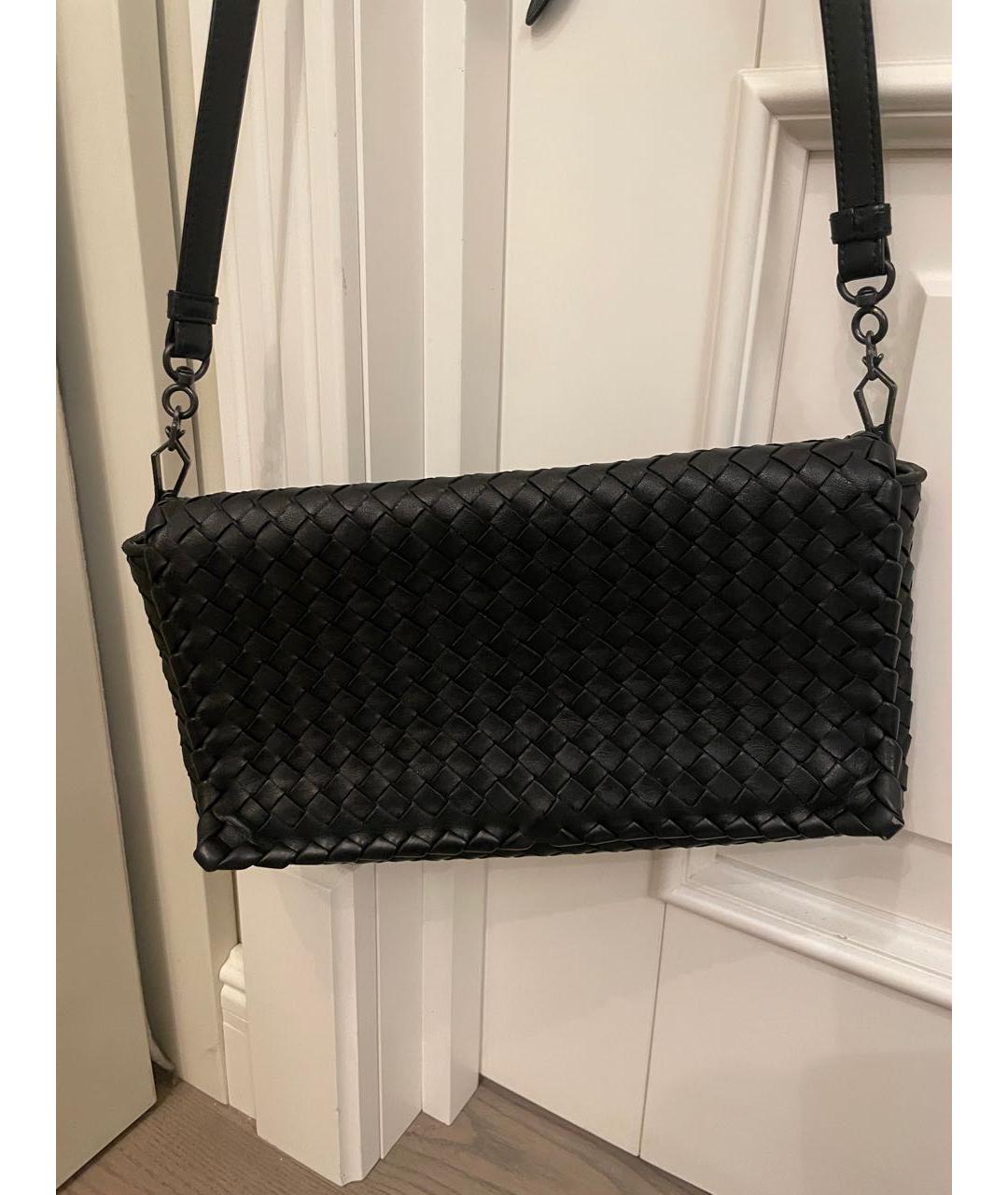 BOTTEGA VENETA Черная кожаная сумка через плечо, фото 9