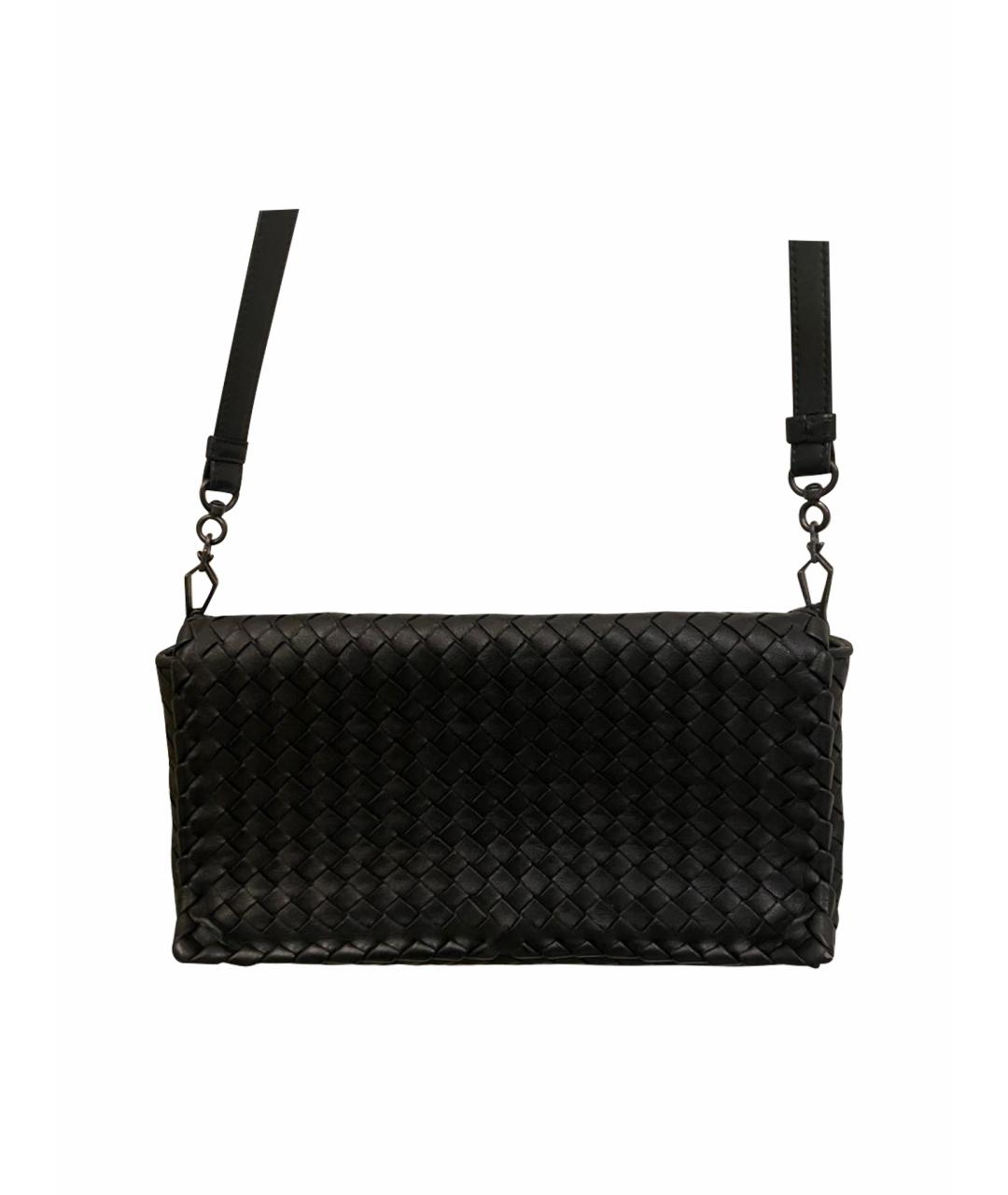 BOTTEGA VENETA Черная кожаная сумка через плечо, фото 1