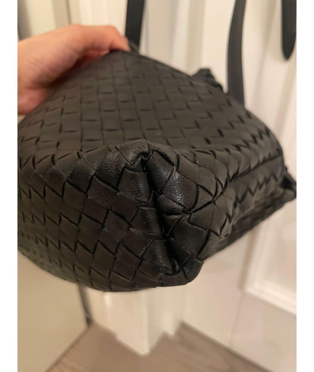 BOTTEGA VENETA Черная кожаная сумка через плечо, фото 8