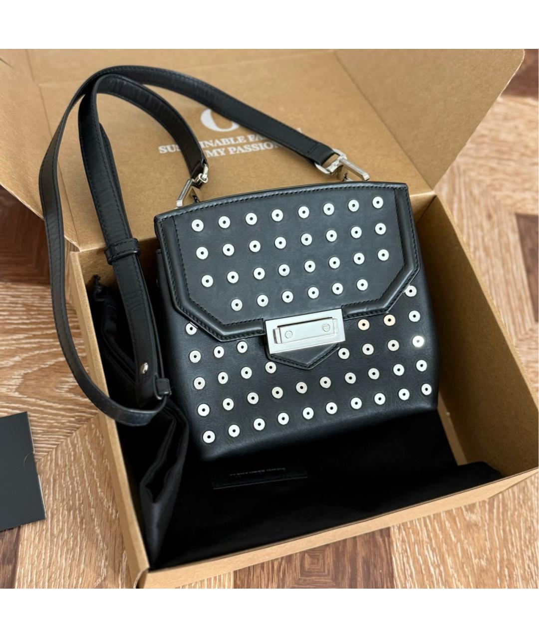 ALEXANDER WANG Черная кожаная сумка через плечо, фото 9