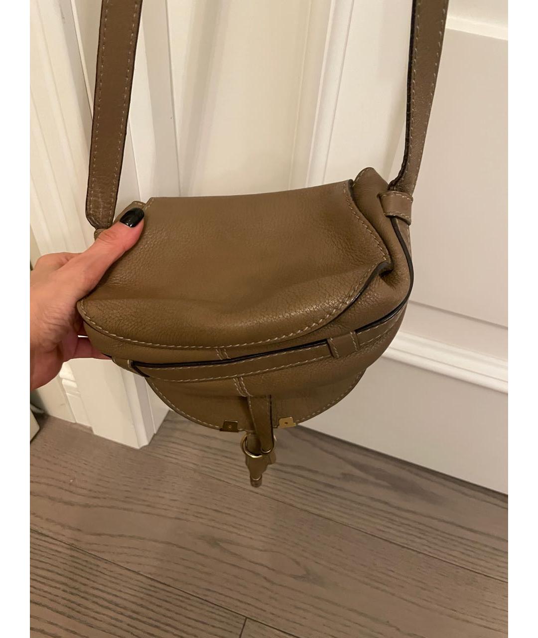 CHLOE Коричневая кожаная сумка через плечо, фото 8