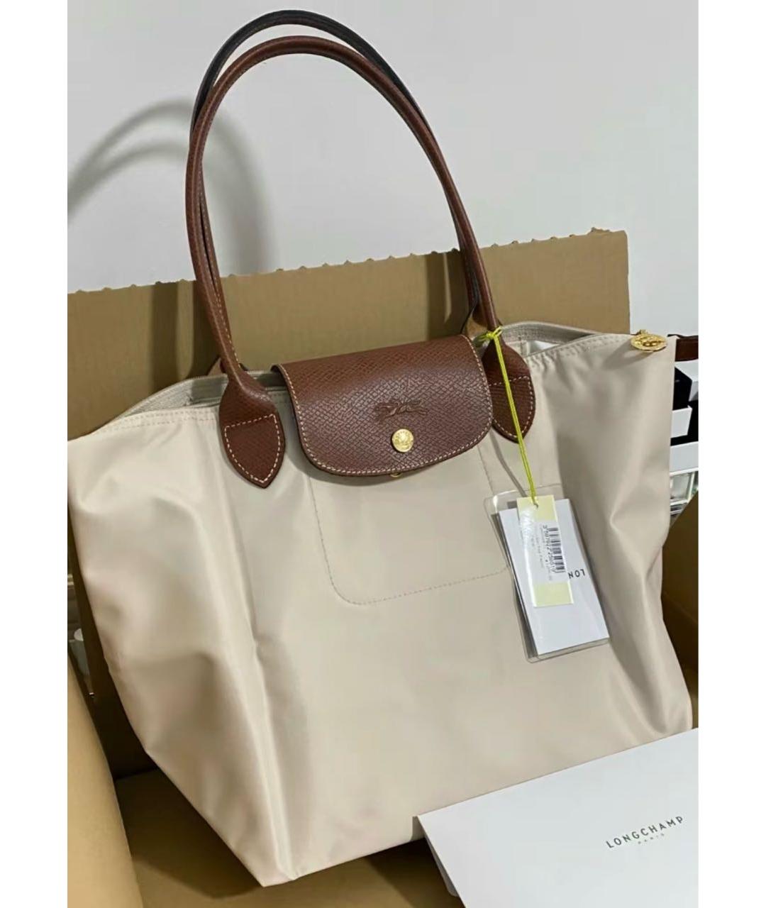 LONGCHAMP Бежевая тканевая сумка тоут, фото 6