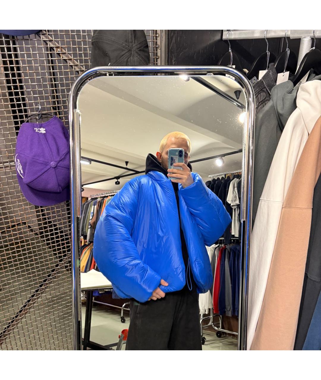 YEEZY Синий синтетический пуховик, фото 7