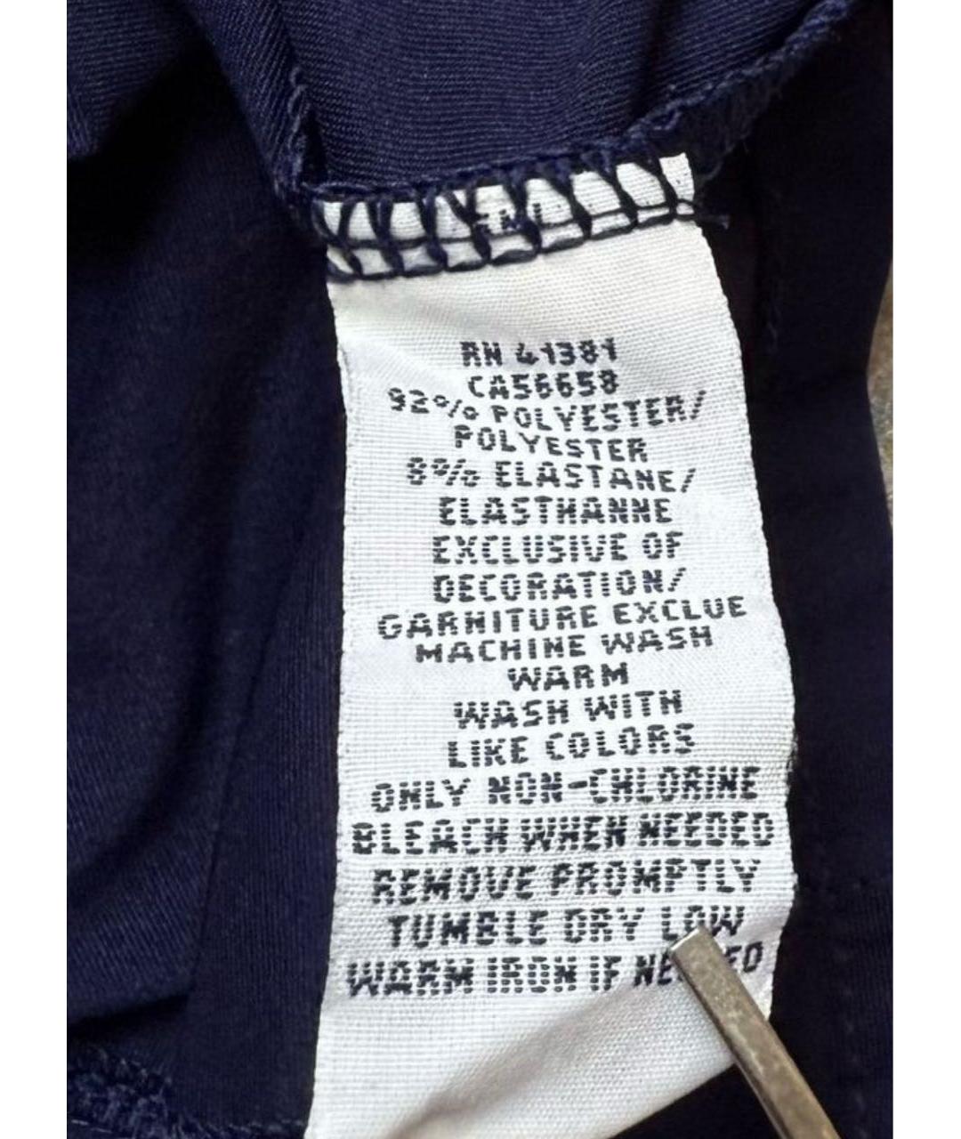 POLO RALPH LAUREN Синее синтетическое поло с коротким рукавом, фото 4