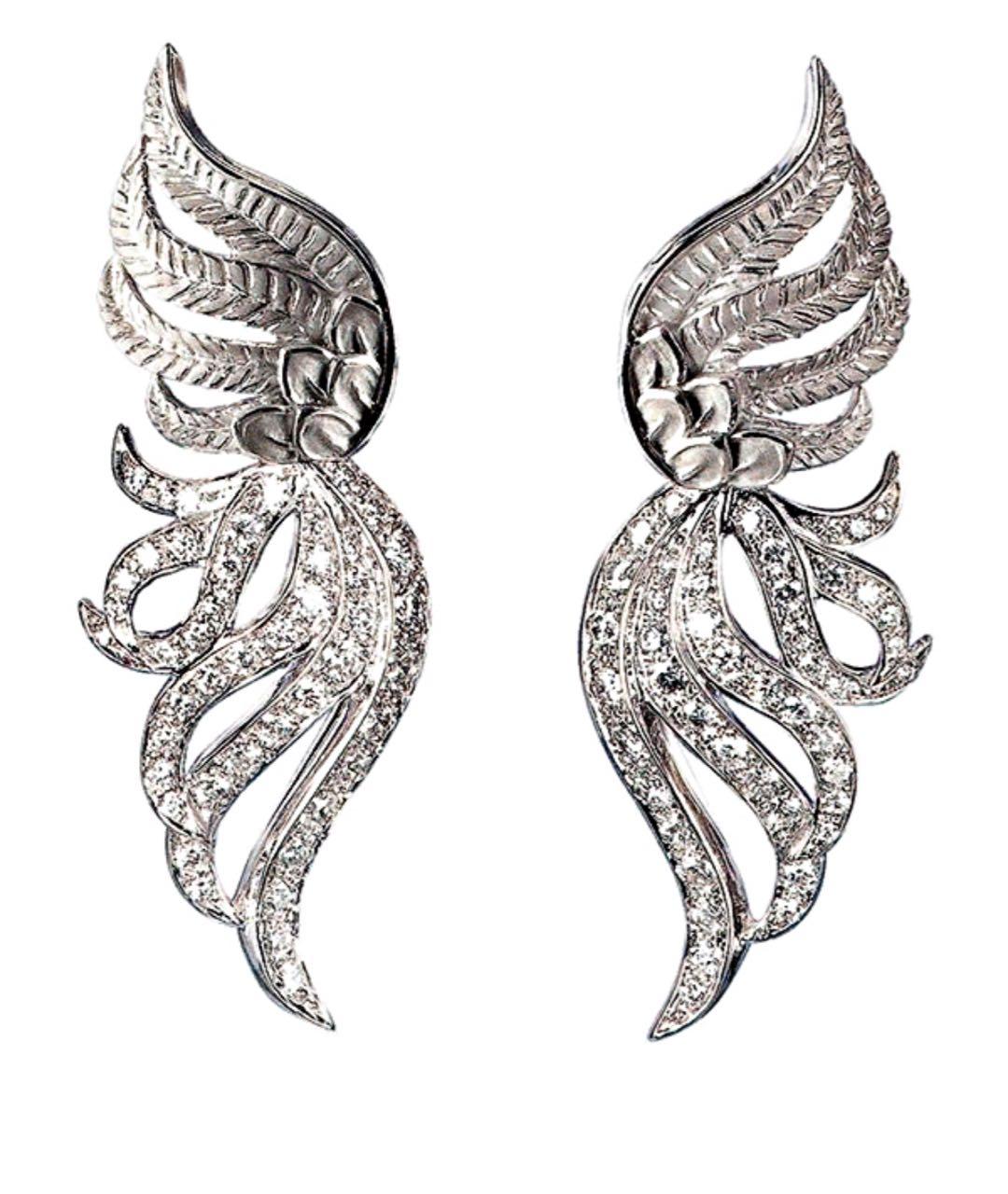 CARRERA Y CARRERA Белые серьги из белого золота, фото 1