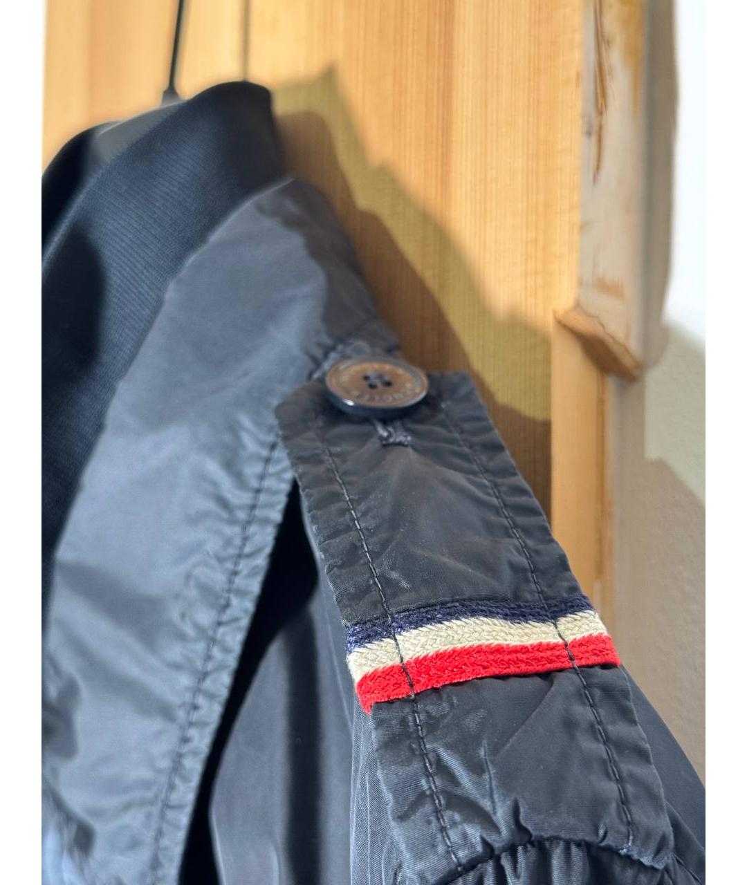 MONCLER Темно-синий полиамидовый тренч / плащ, фото 3