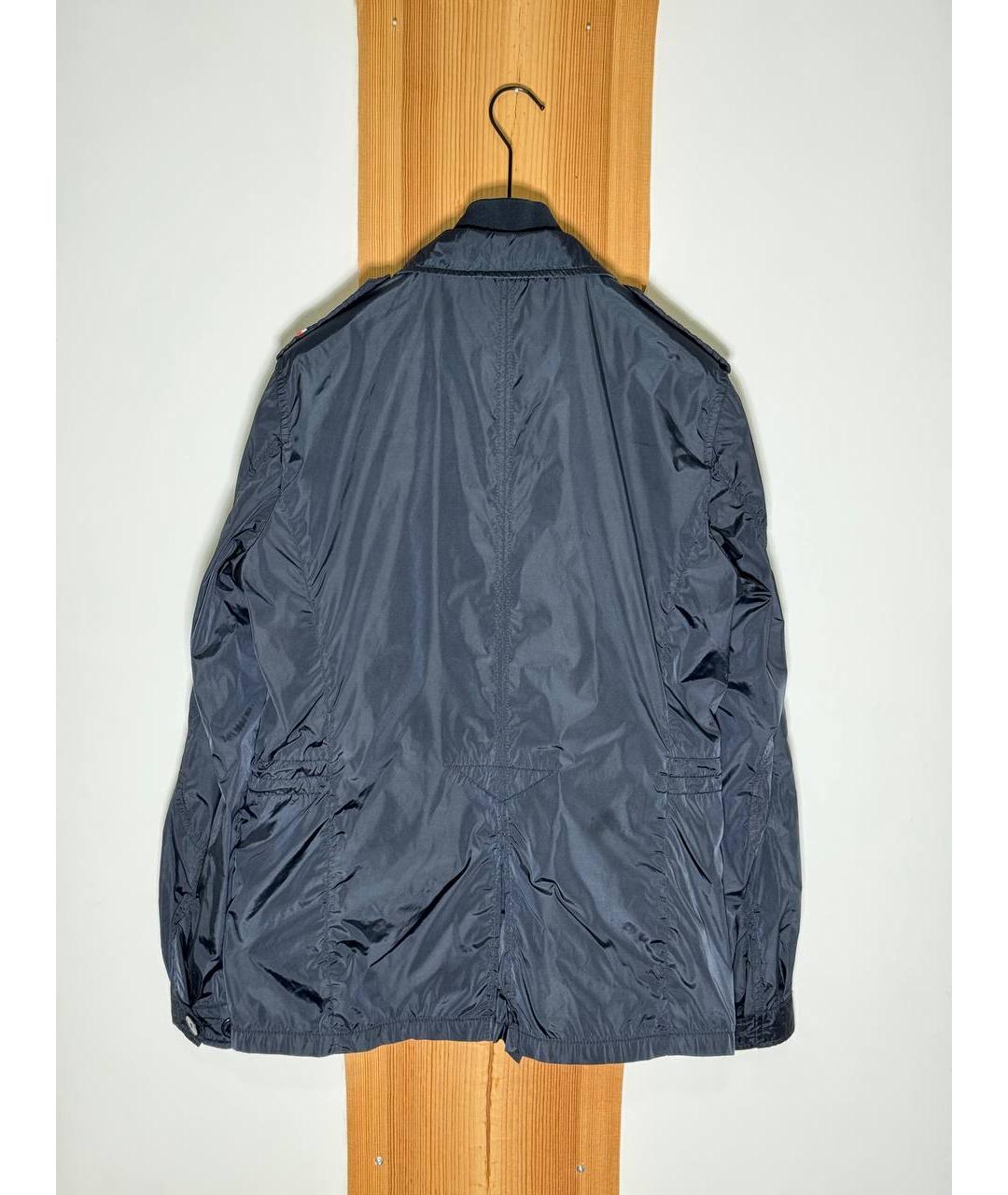 MONCLER Темно-синий полиамидовый тренч / плащ, фото 2