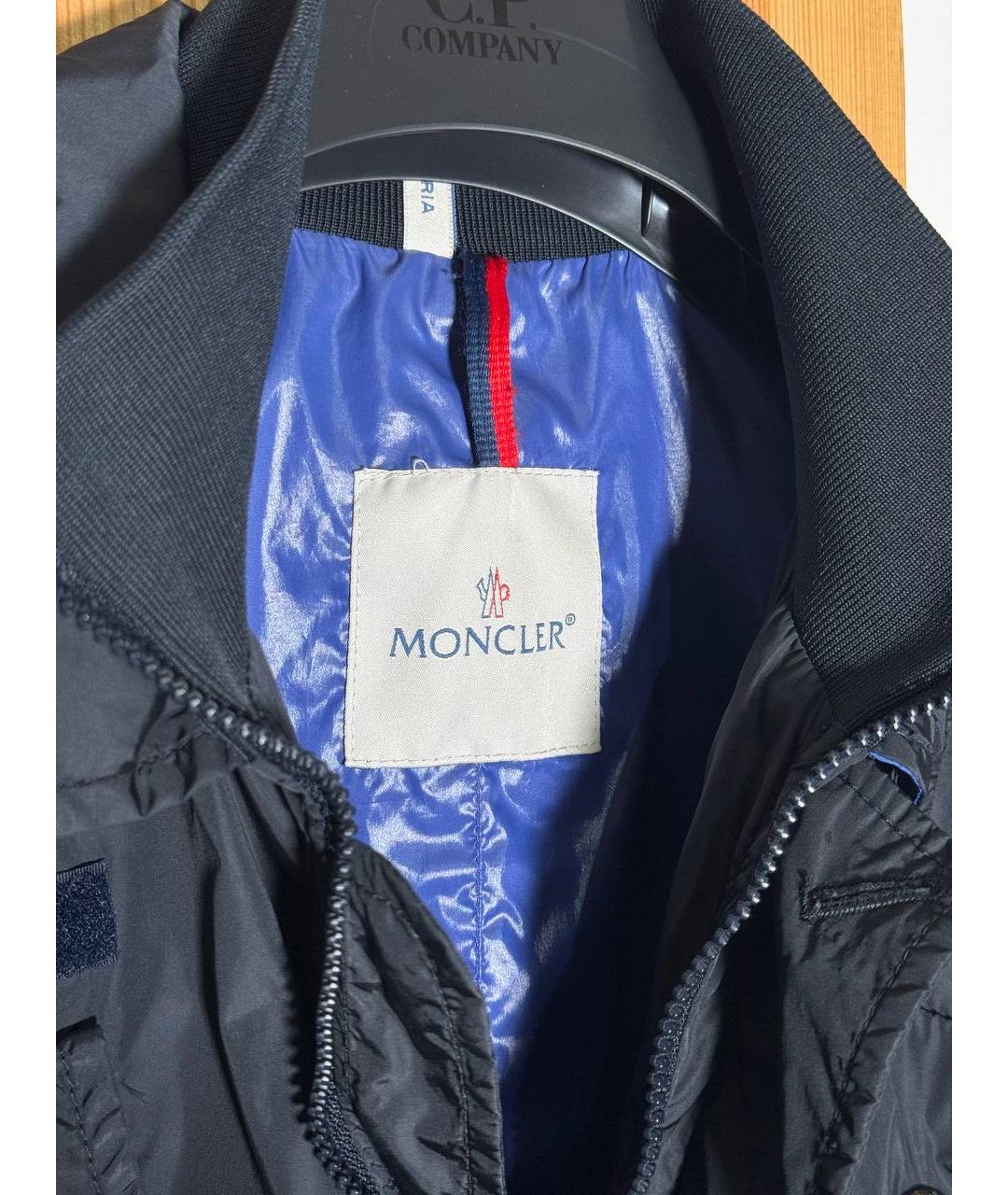 MONCLER Темно-синий полиамидовый тренч / плащ, фото 5