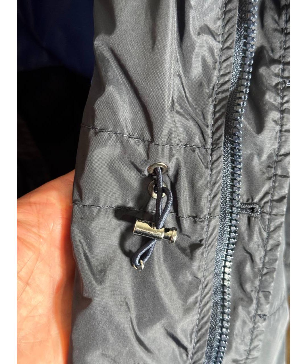 MONCLER Темно-синий полиамидовый тренч / плащ, фото 9