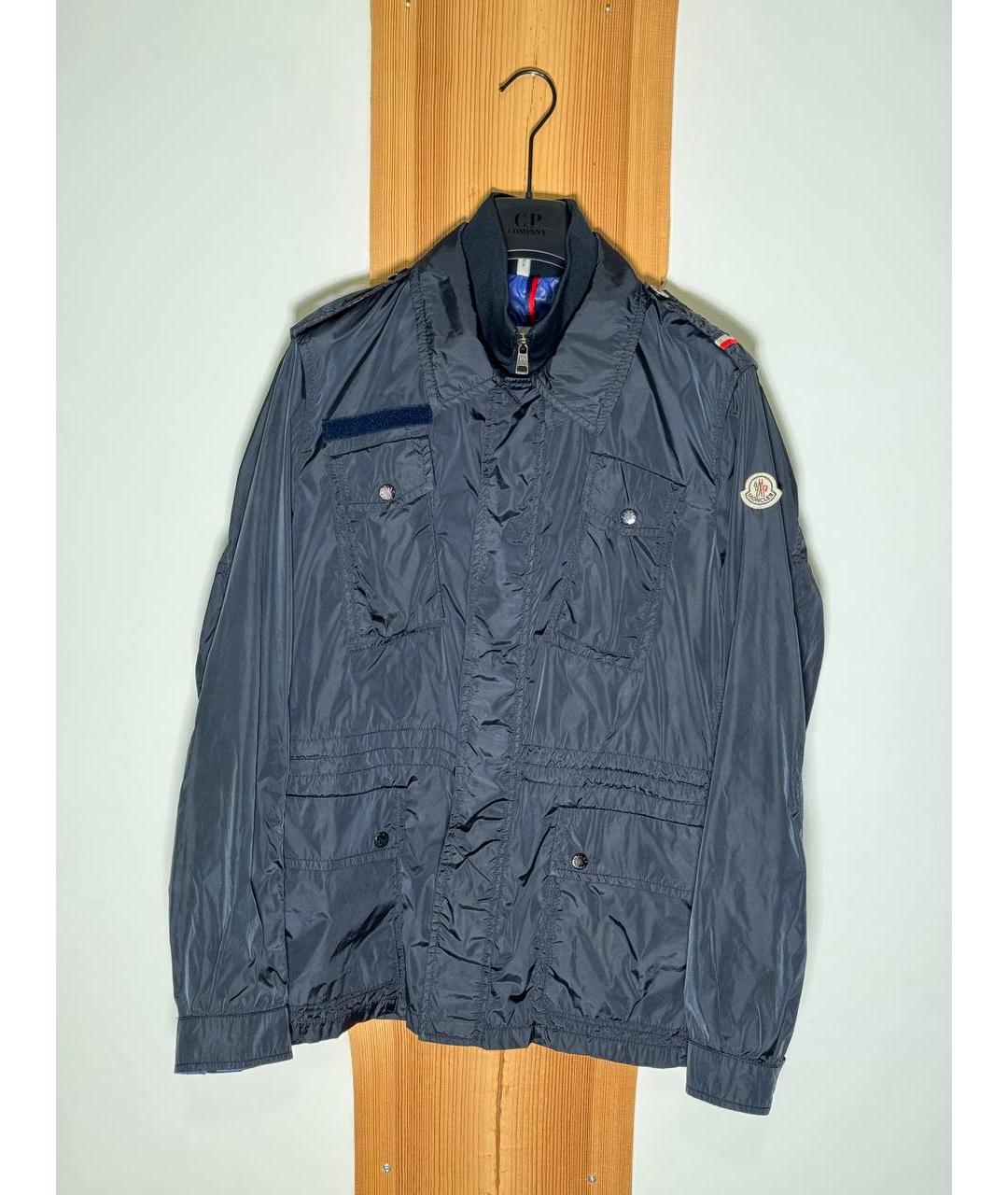 MONCLER Темно-синий полиамидовый тренч / плащ, фото 10